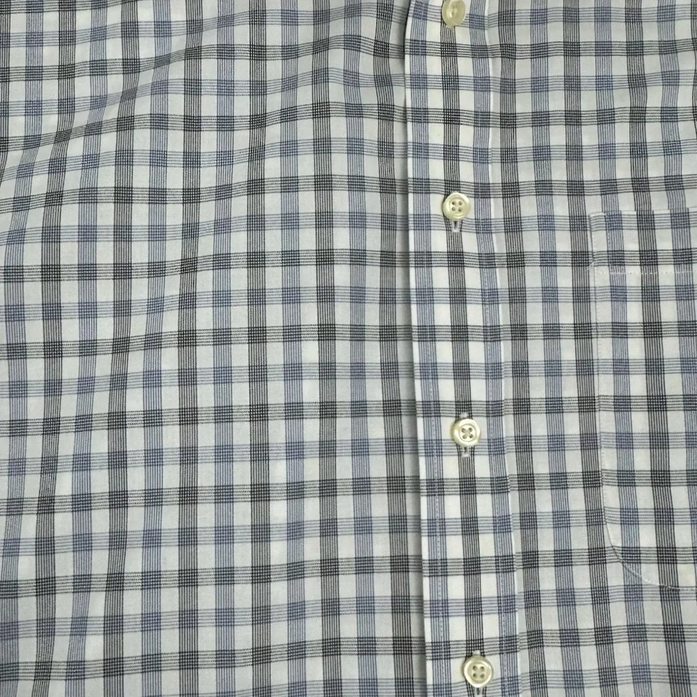 Jos. A. Bank Gray Men Plaid Button Down Shirt Size Large